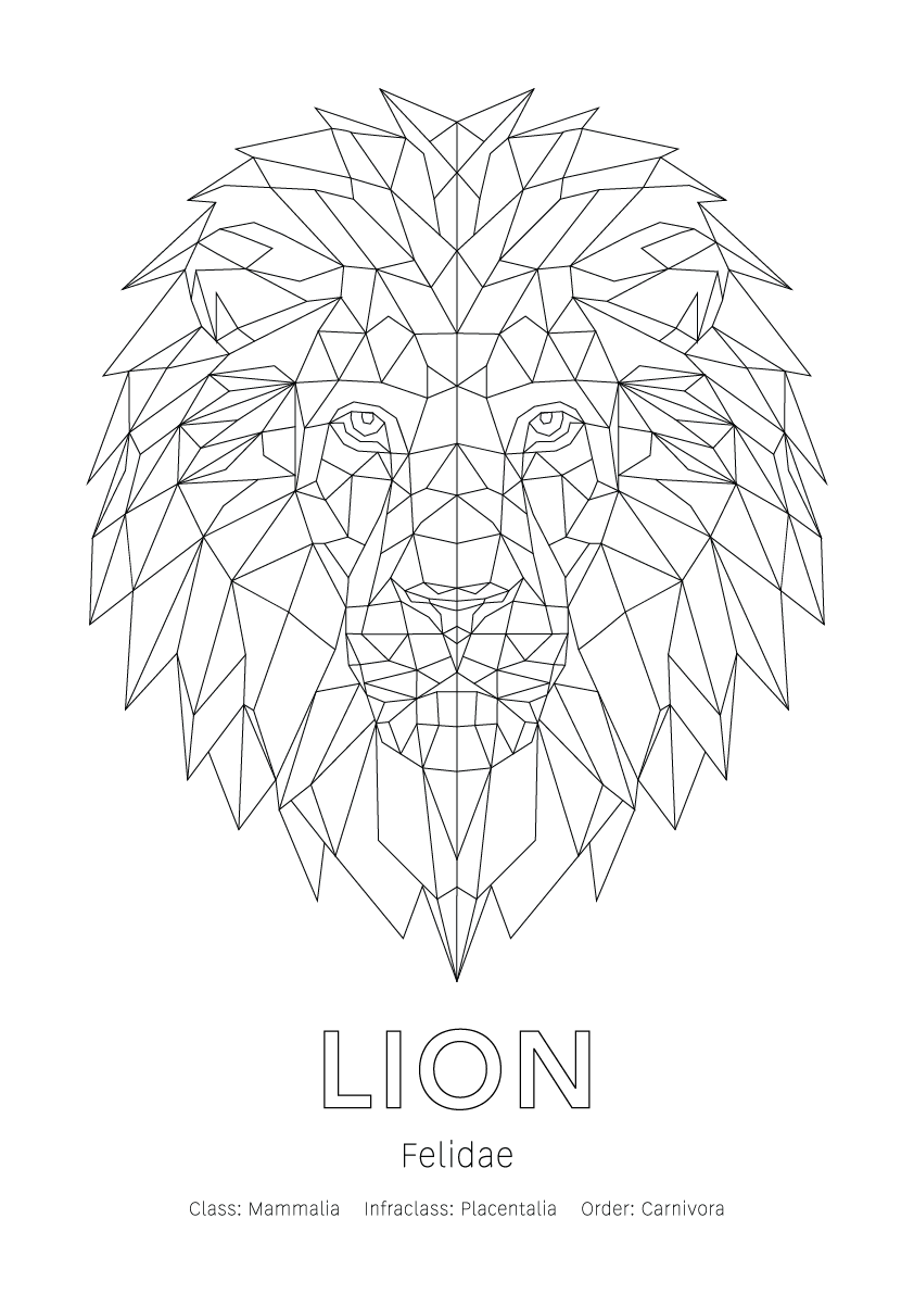 Lion Wall Art | Geometric Animals