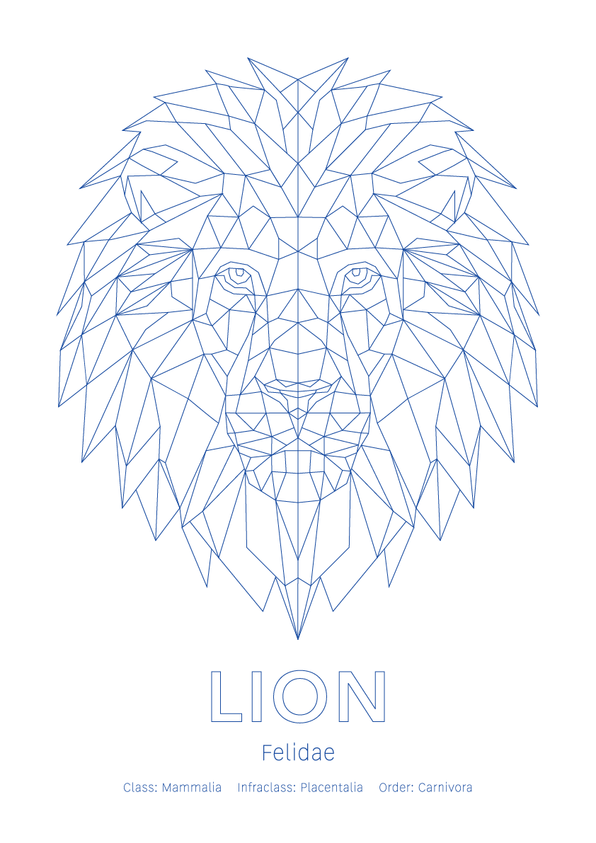 Lion Wall Art | Geometric Animals