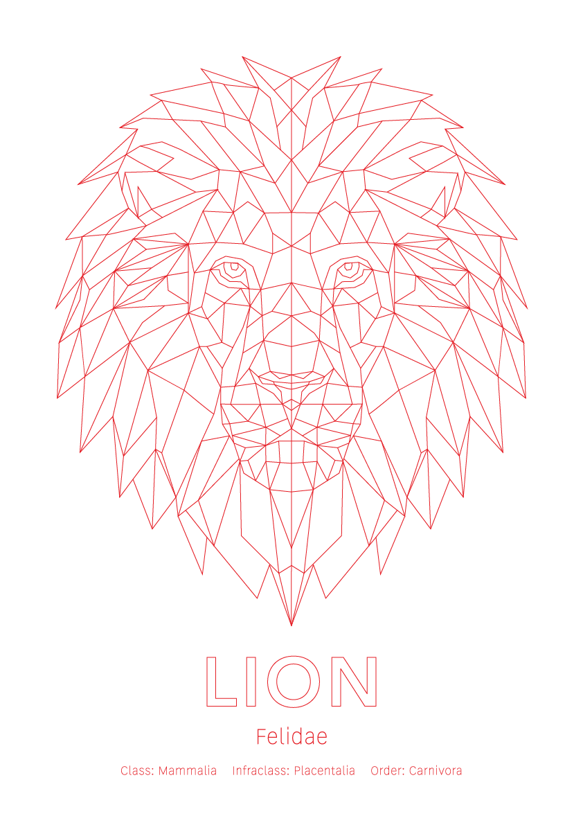 Lion Wall Art | Geometric Animals