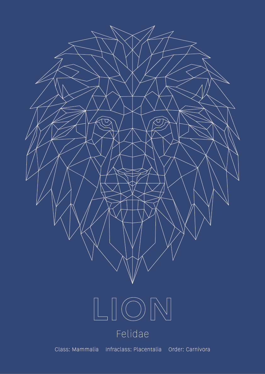 Lion Wall Art | Geometric Animals