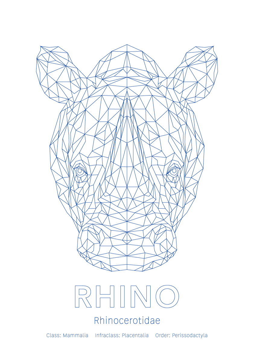 Rhino Wall Art | Geometric Animals