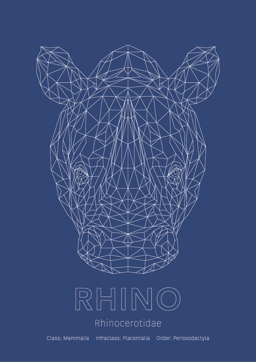 Rhino Wall Art | Geometric Animals