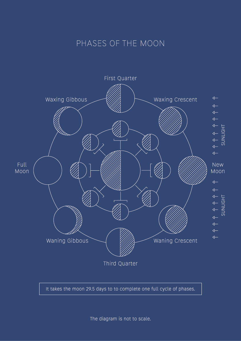 Phases Of The Moon - Space Art