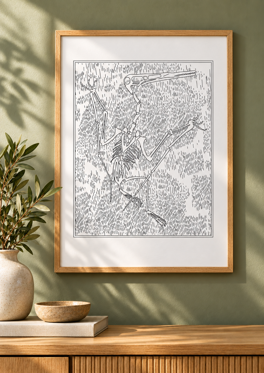 Pterodactyl Fossil - Natural History Art