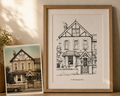 Personalised House Portrait | Bespoke Pen Plotted Artwork from Your Photo - A3
