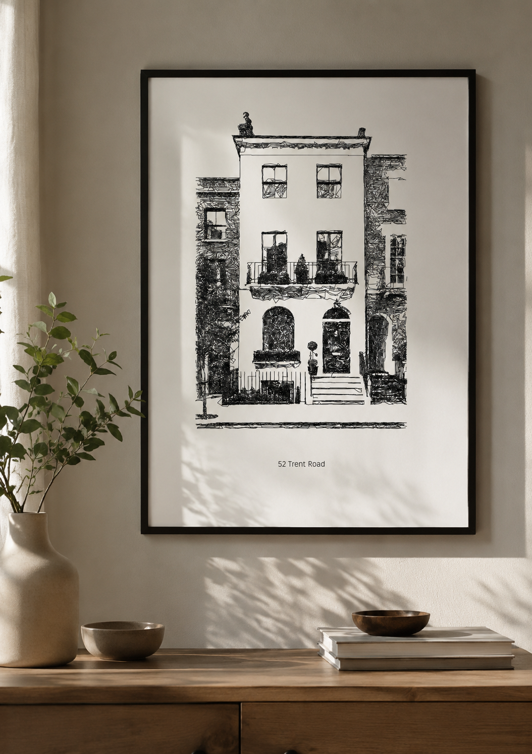 Personalised House Portrait | Bespoke Pen Plotted Artwork from Your Photo - A3
