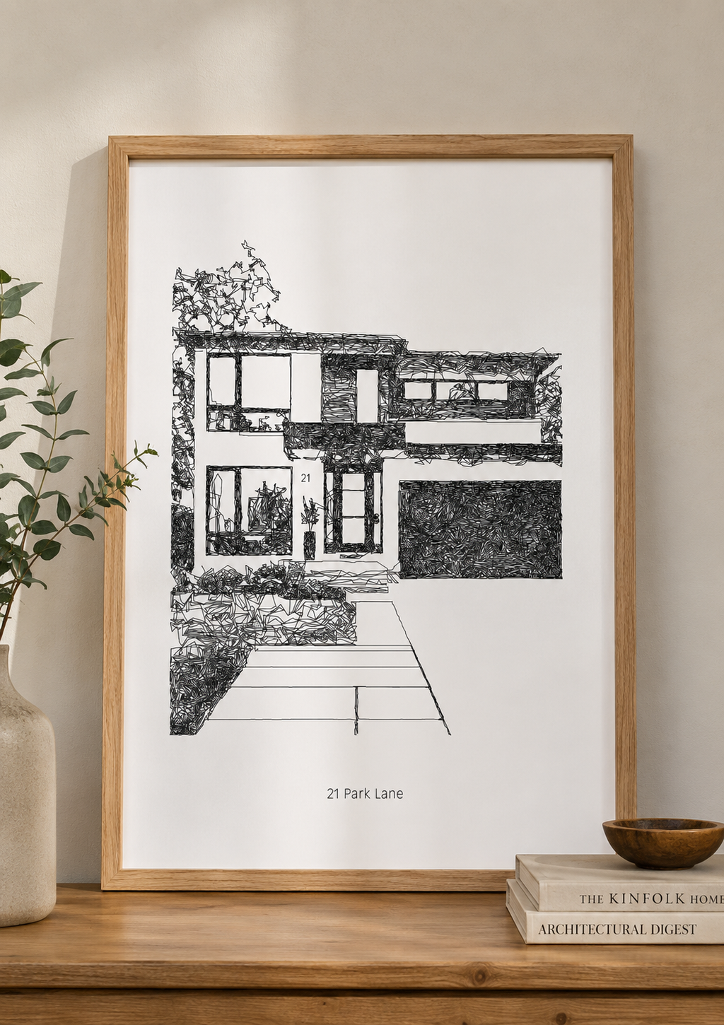 Personalised House Portrait | Bespoke Pen Plotted Artwork from Your Photo - A3