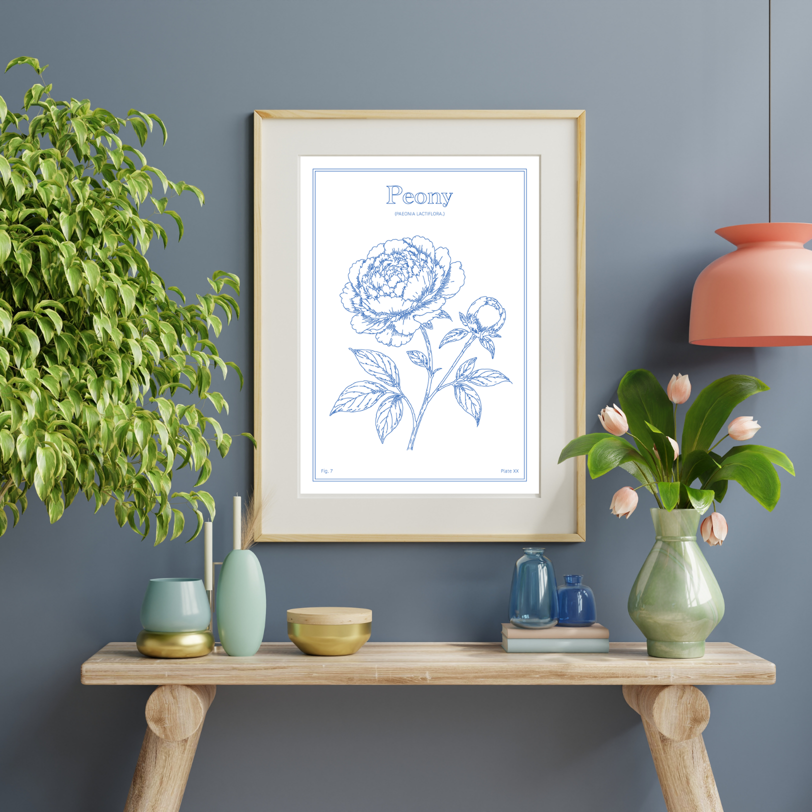 Peony Flower - Minimalist Botanical Wall Art